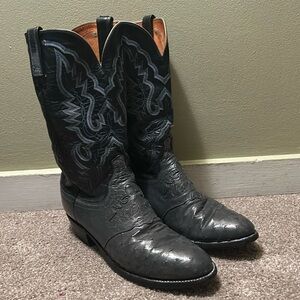 Lucchese 1883 inlay blue and grey cowboy boots 9D